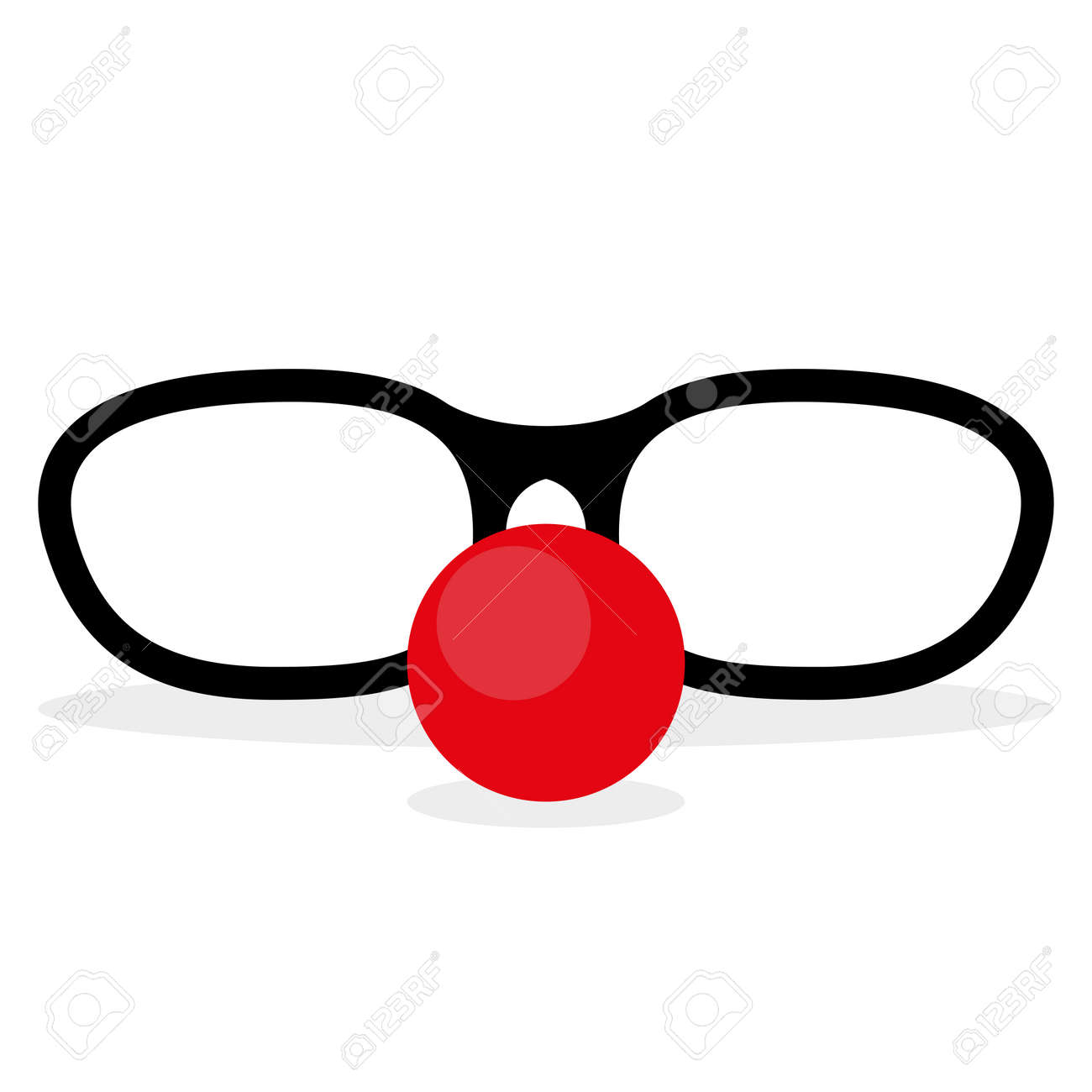 sunglasses and red clown nose template for a mask royalty free