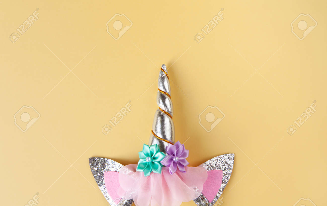 halloween party accessory rim with ears and unicorn horn pastel stock photo picture and royalty free image image 130679200 123rf com