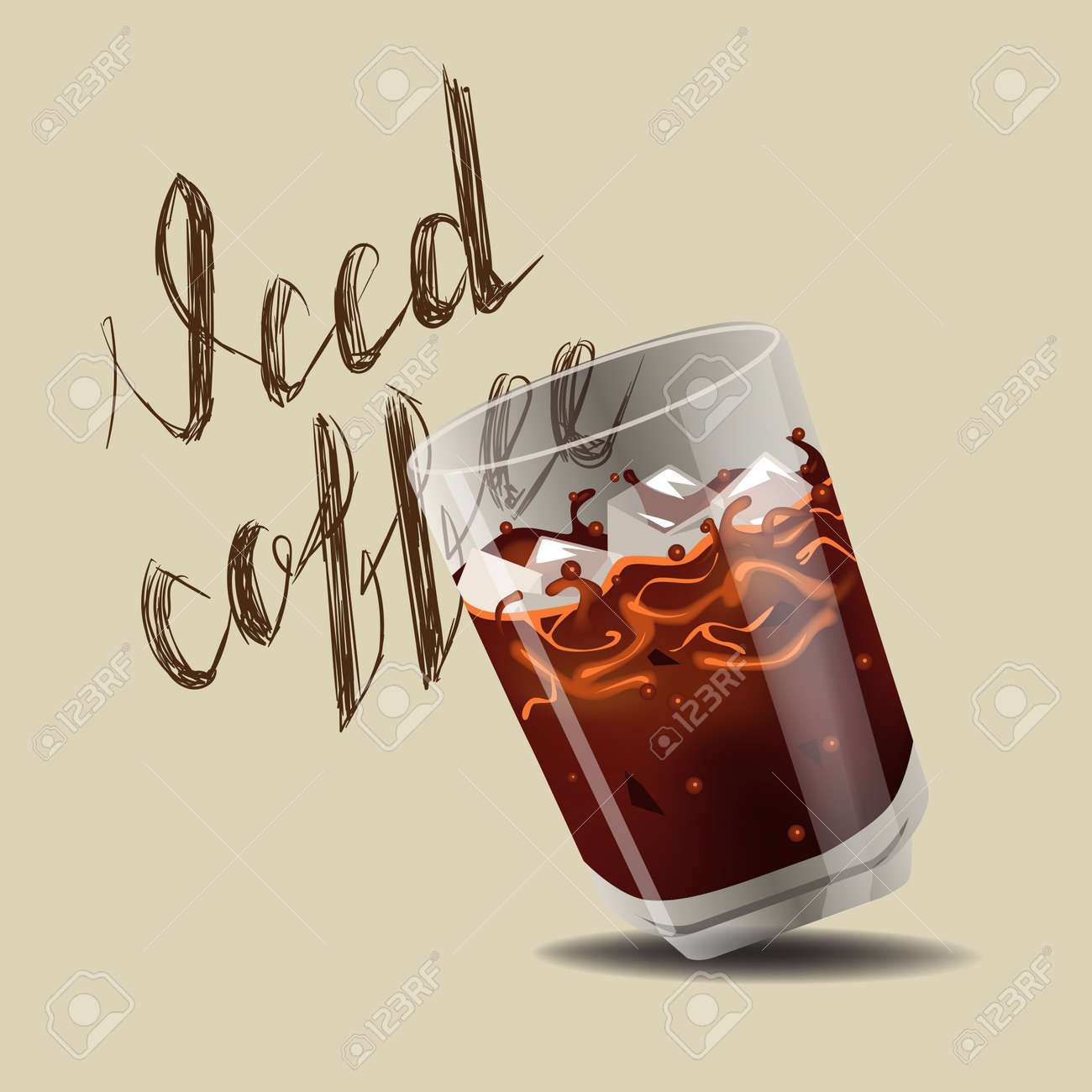 Iced Coffee Realistic Style Vector Illustration Stock Iced Coffee Realistic Style Vector Illustration Stock
