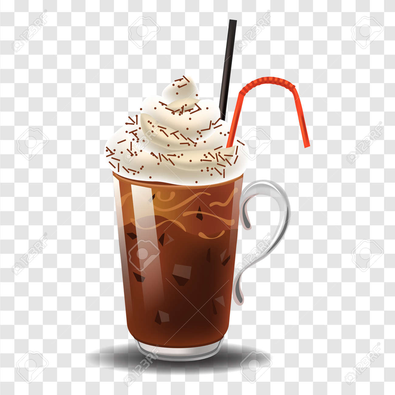 Iced Coffee Realism Style Vector Illustration Stock Iced Coffee Realism Style Vector Illustration Stock