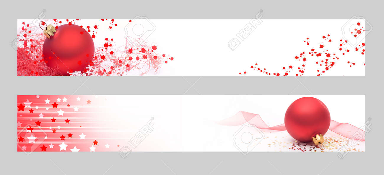 Christmas Banners Part - 37: Christmas Horizontal Banners Christmas Banners For The Web Stock Photo - 18395319