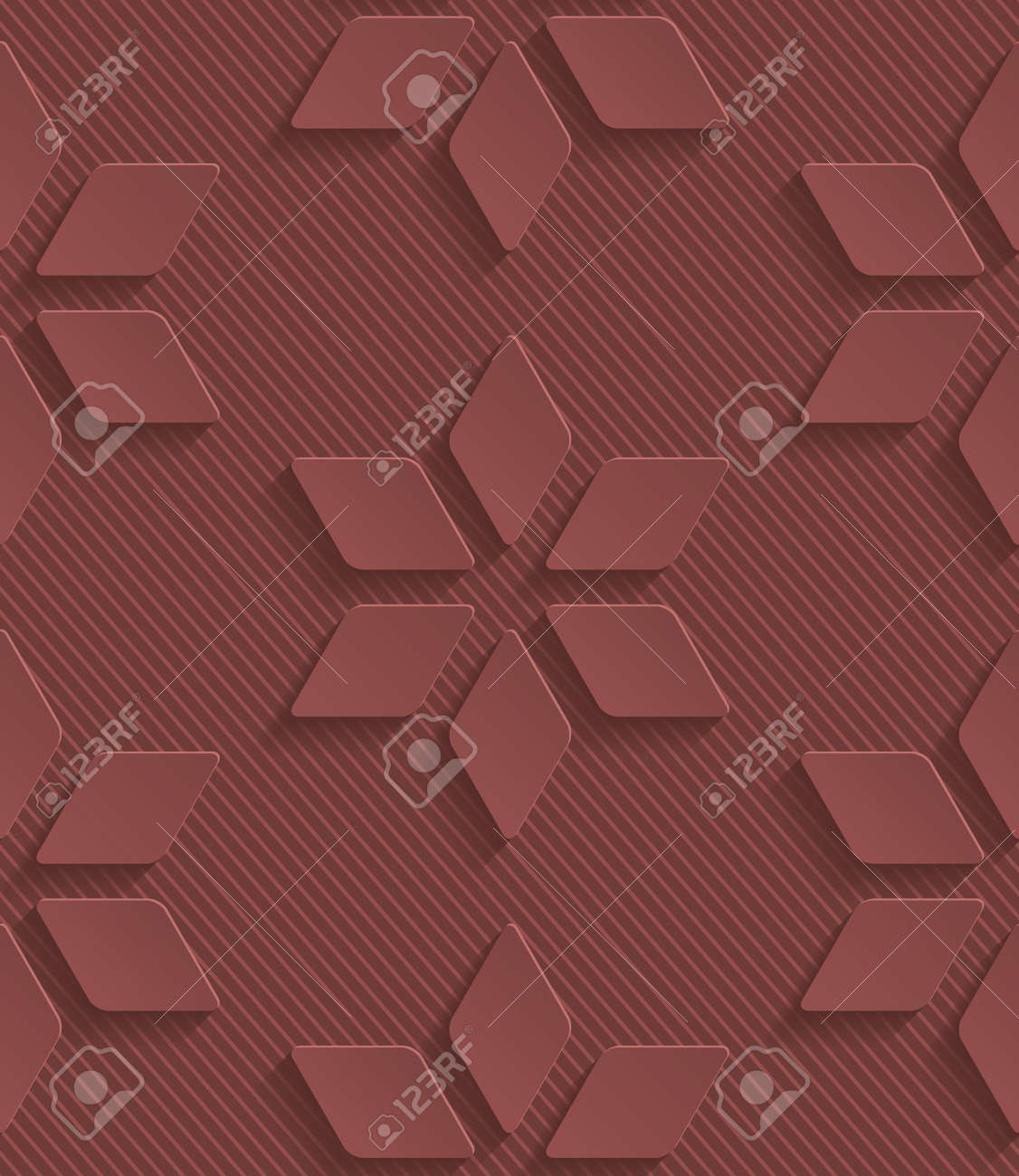 マルサラの色で穴があいた紙カット効果 抽象的な 3 D のシームレスな背景 のイラスト素材 ベクタ Image