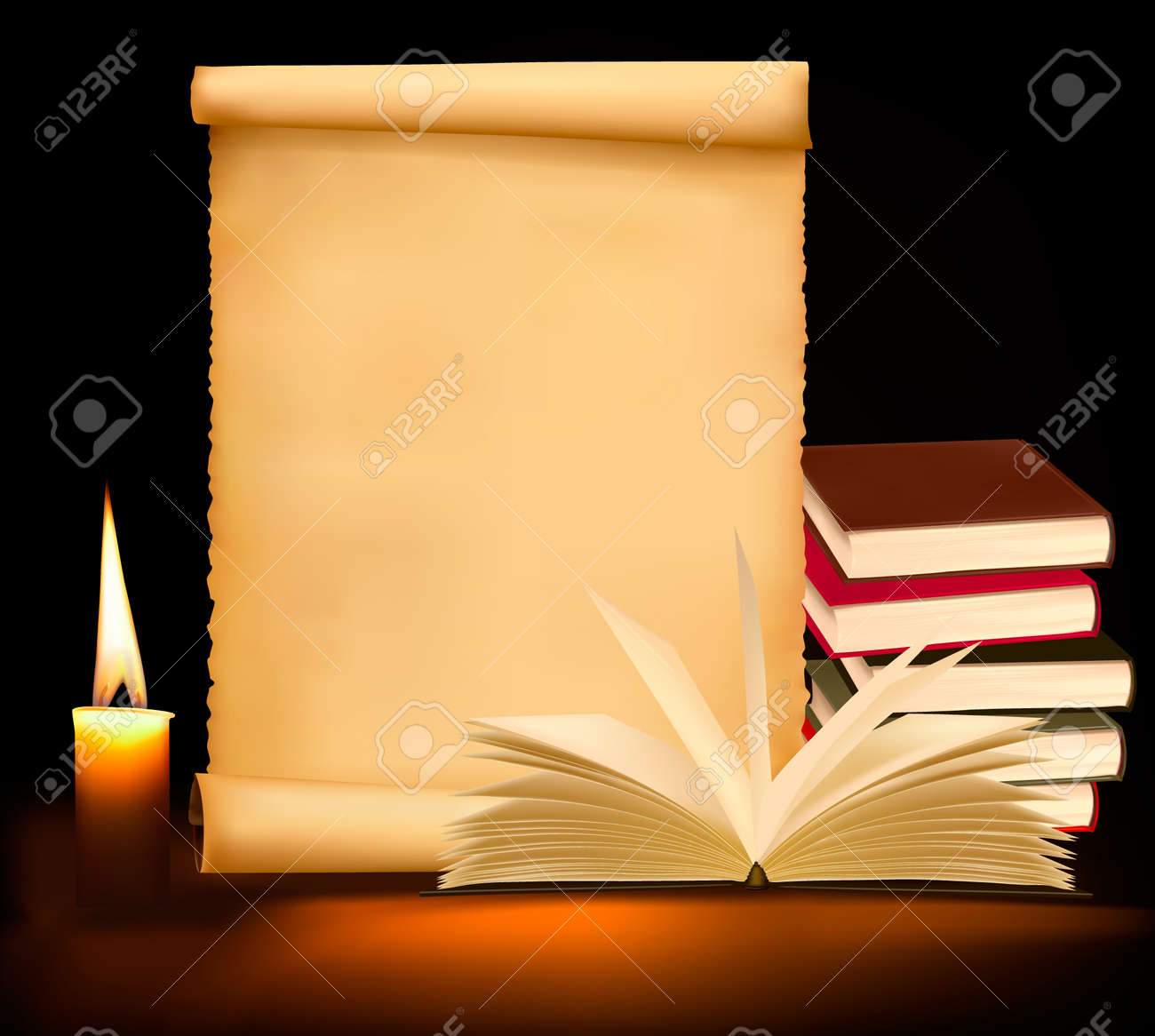 古い紙 ろうそく 古書の背景 ベクトル イラスト のイラスト素材 ベクタ Image