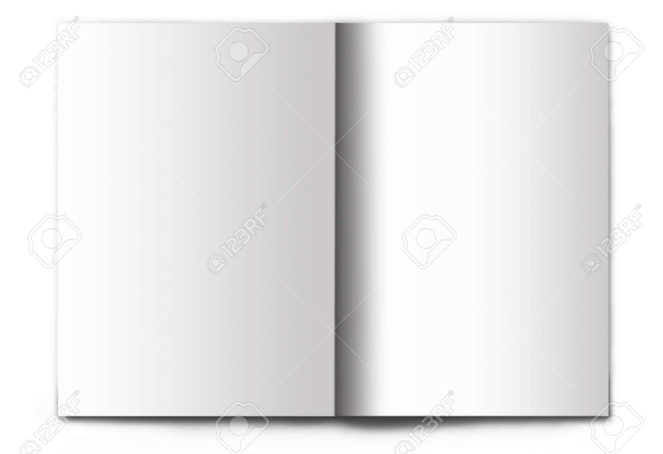 Blank / empty magazine spread isolated on white background. It's easy to add your design to these pages. - 9413542 Blank / empty magazine spread isolated on white background. It's easy to add your design to these pages. - 9413542