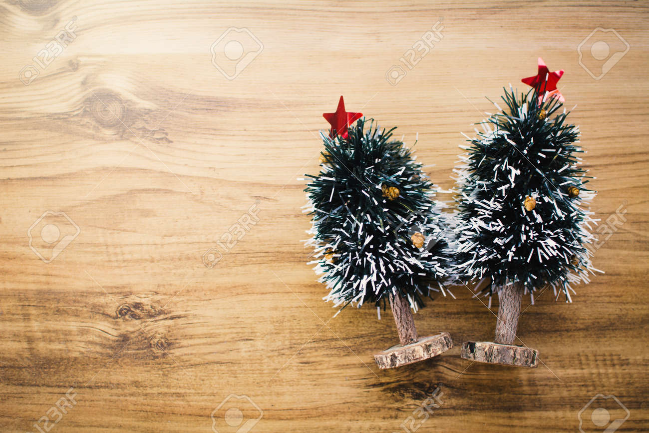 Mini Christmas Tree On Wood Hipster Tone Stock Photo Mini Christmas Tree On Wood Hipster Tone Stock Photo