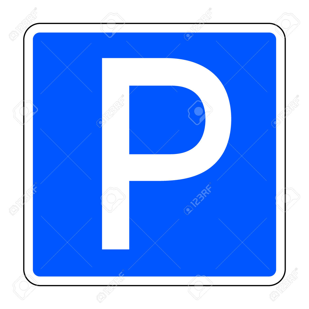 El Aparcamiento Signo Letrero Azul Con La Letra P En Un Plato Rectangular Aislado En Blanco Las Senales De Trafico Del Vector Para El Estacionamiento Eps10 Ilustraciones Vectoriales Clip Art Vectorizado