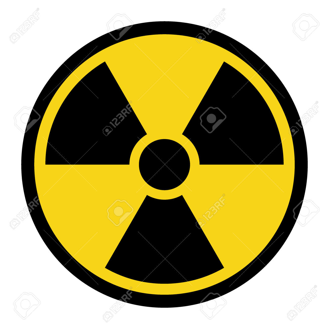 radiation hazard sign symbol of radioactive threat alert black