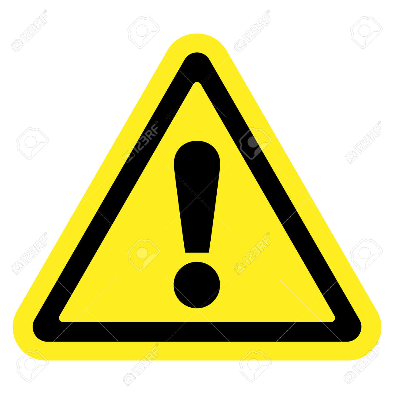 Avertissement De Danger Signe Attention Icone Dans Un Triangle Jaune Avec Point D Exclamation Isole Sur Un Fond Blanc Symbole De La Circulation Stock Illustration Banque D Images Et Photos Libres De Droits Image