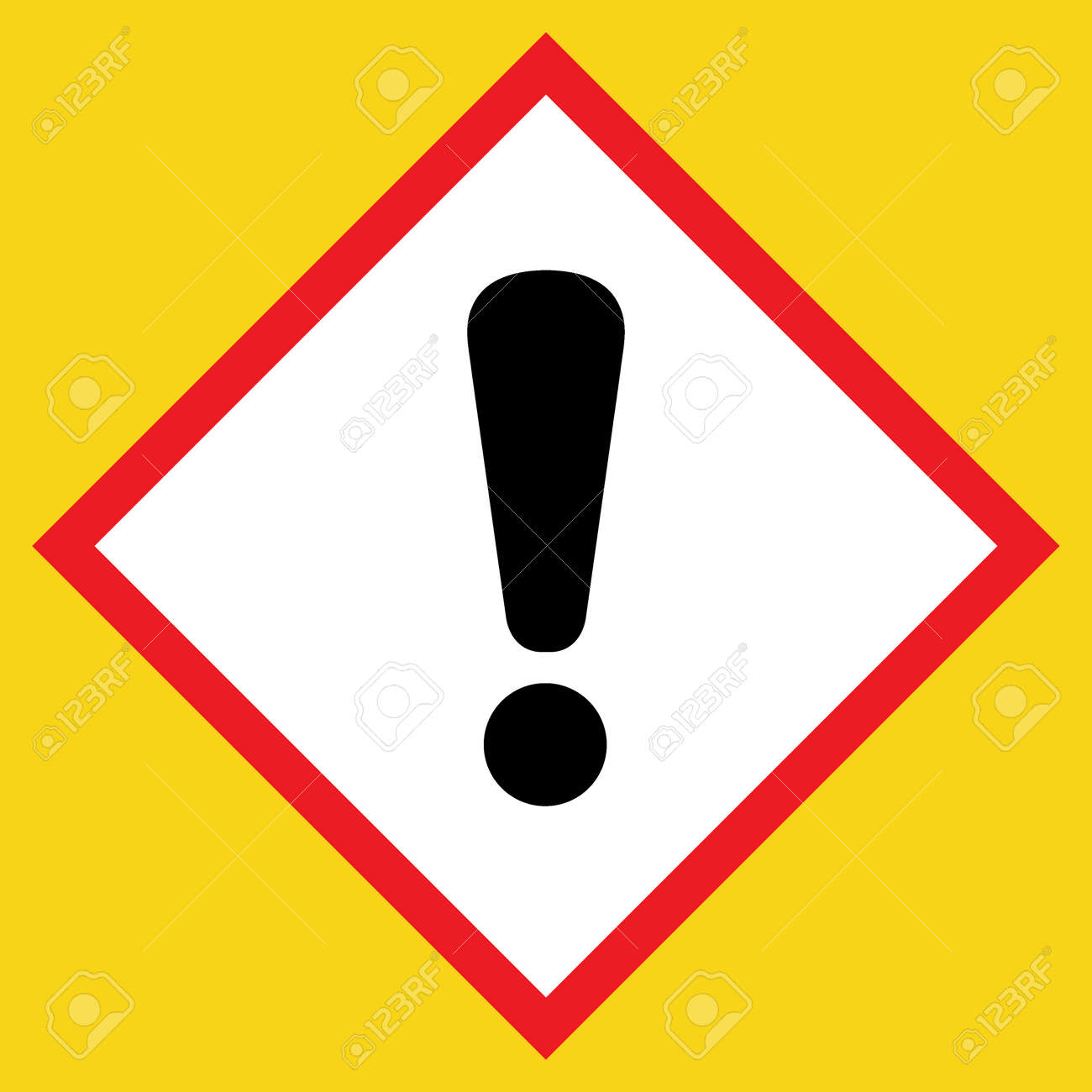 Point De Panneau Noir Exclamation Hazard Attention Poste Icone Sur Fond Blanc Dans Un Losange Rouge Isole Sur Un Jaune Symbole D Avertissement Prudence Danger Ou De Risque Le Style Plat Stock Illustration