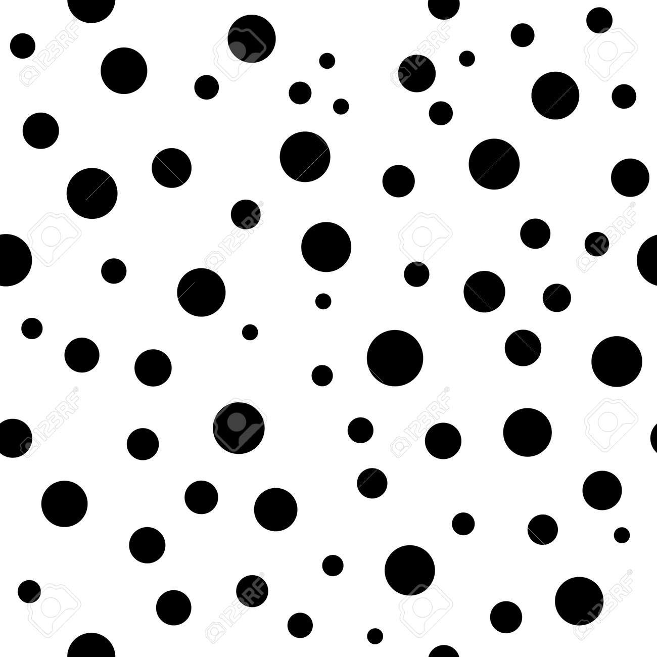 polka dots seamless pattern black and white template abstract