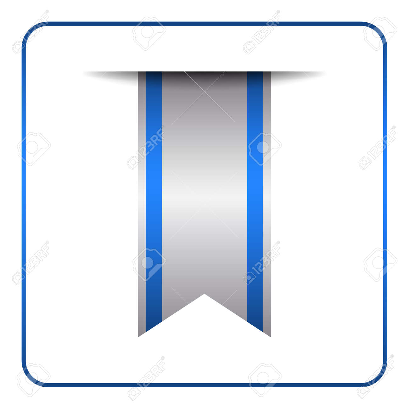 Blue Bookmark Banner. Vertical Book Mark, Isolated On White ...