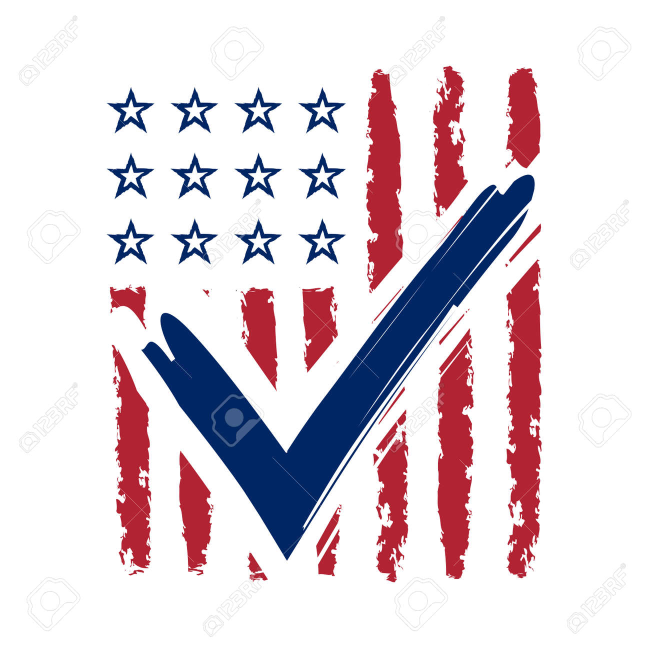 presidential election usa sign blue and red design on white
