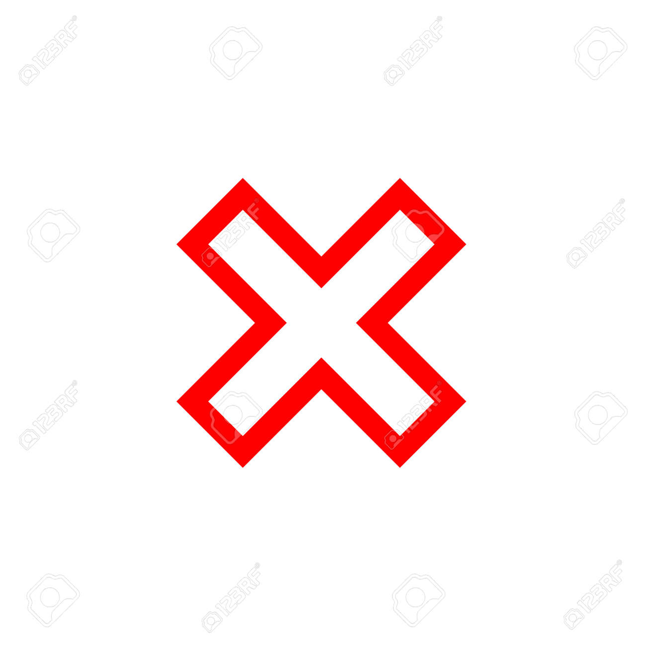 Cross Sign Element Red X Icon Isolated On White Background
