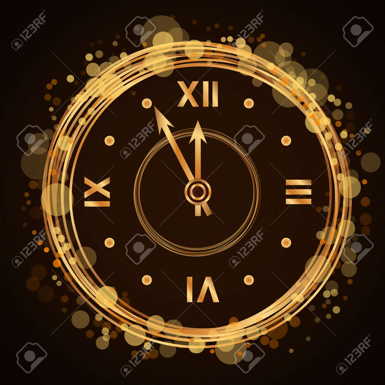 gold christmas magic clock