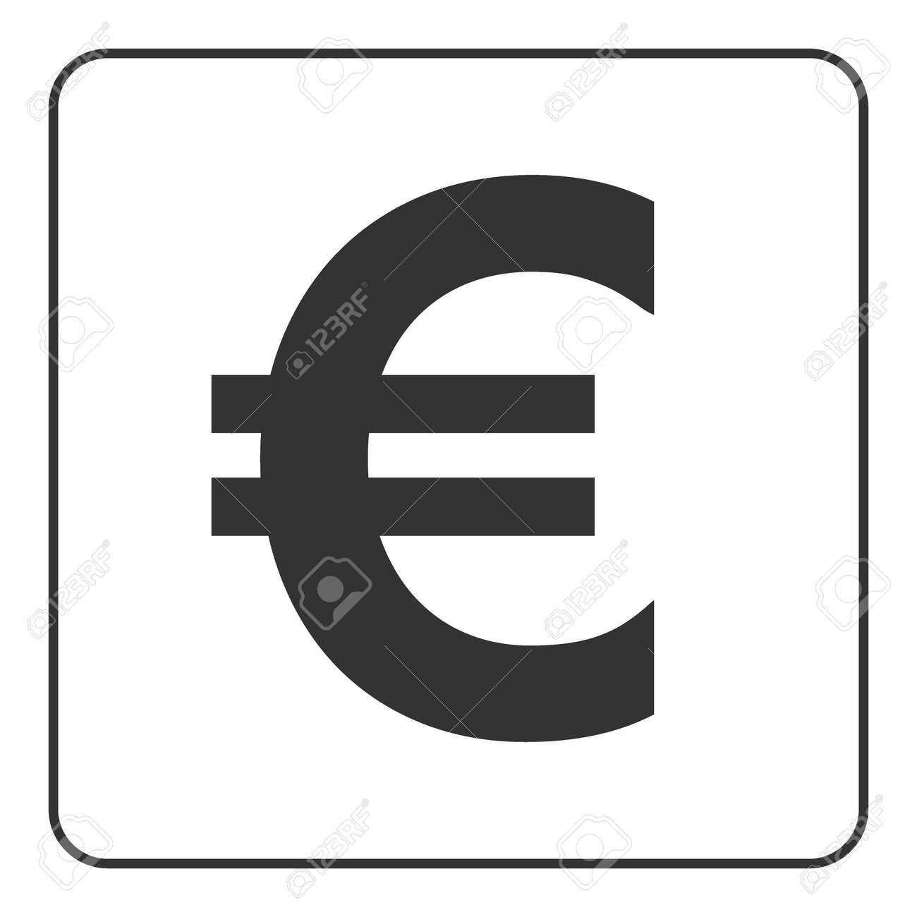 Euro Sign. Symbol Of Currency, Finance, Business And Banking. Money Label.  Gray Flat Icon Isolated On White Background. Flat Design Concept. Modern UI  Website Navigation. Stock Illustration. 正版图像123RF中国- 高质量免版税图像库. Image