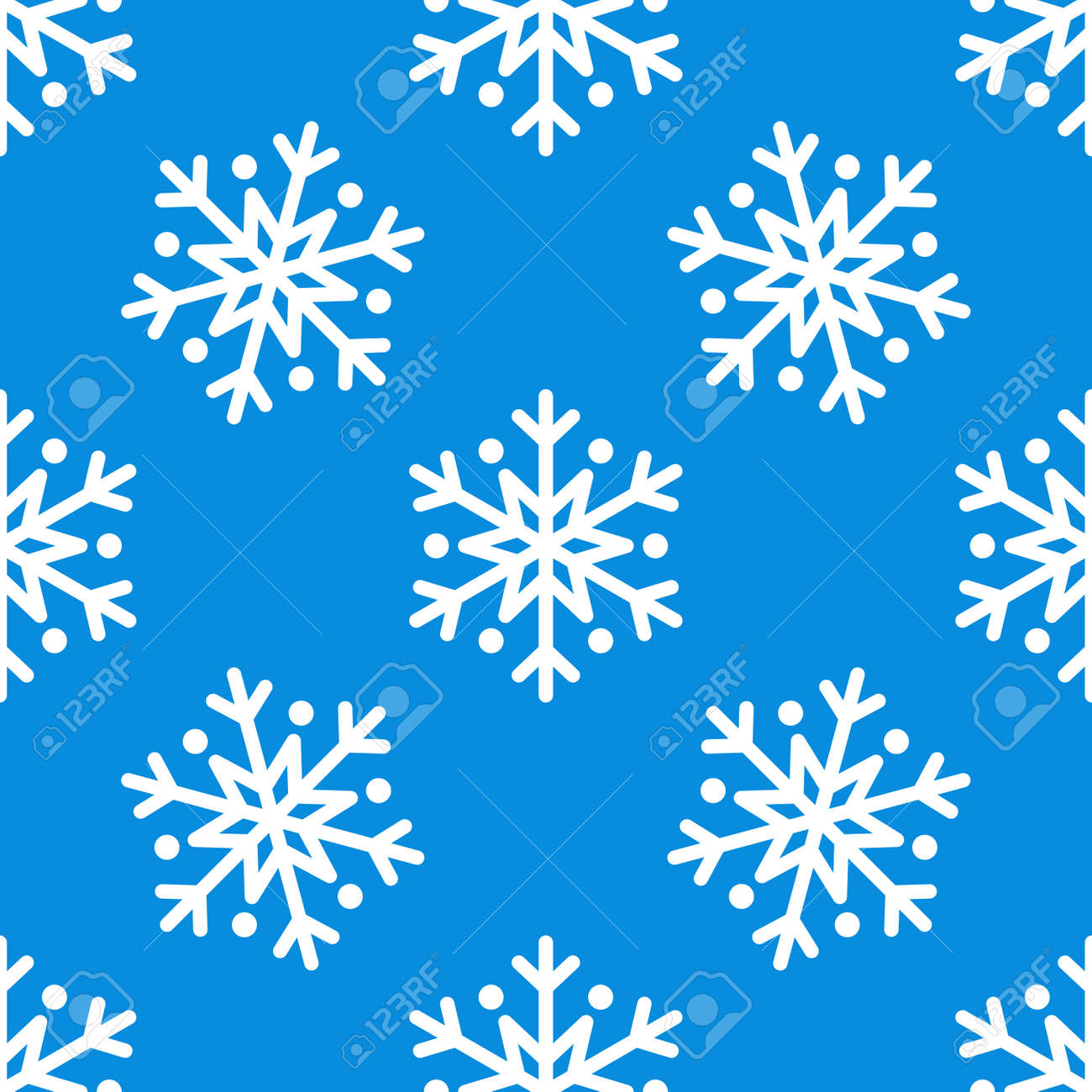 Fiocco Di Neve Semplice Modello Senza Soluzione Di Continuità Neve Bianca Su Sfondo Blu Carta Da Parati Astratta Decorazione Avvolgente Simbolo
