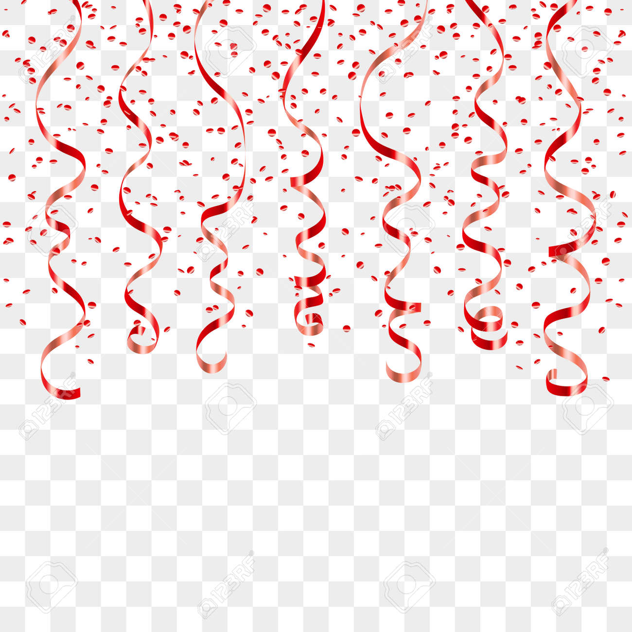 red ribbon confetti serpentine