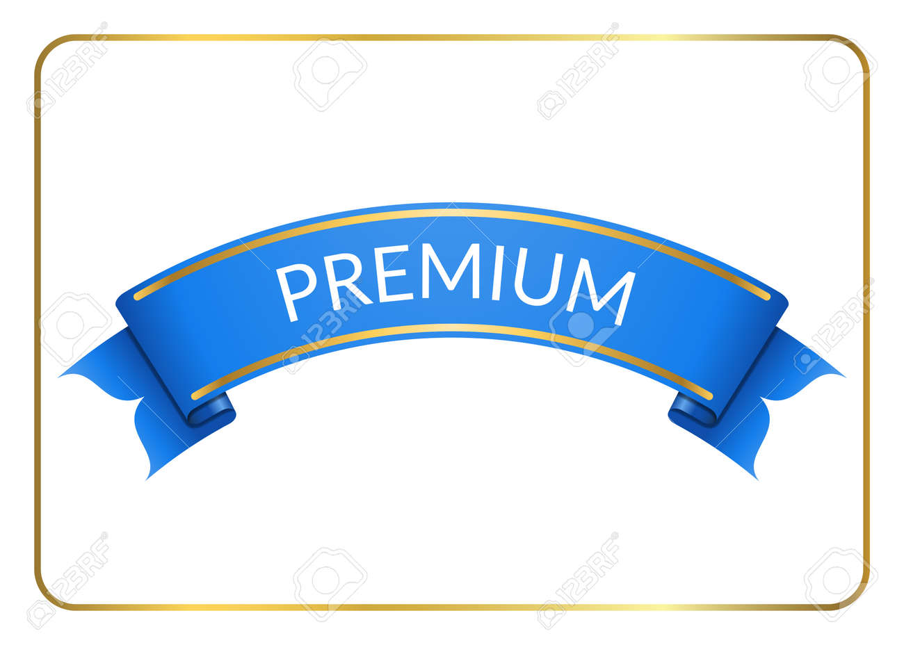 blue ribbon banner sign blank for promotion web advertising