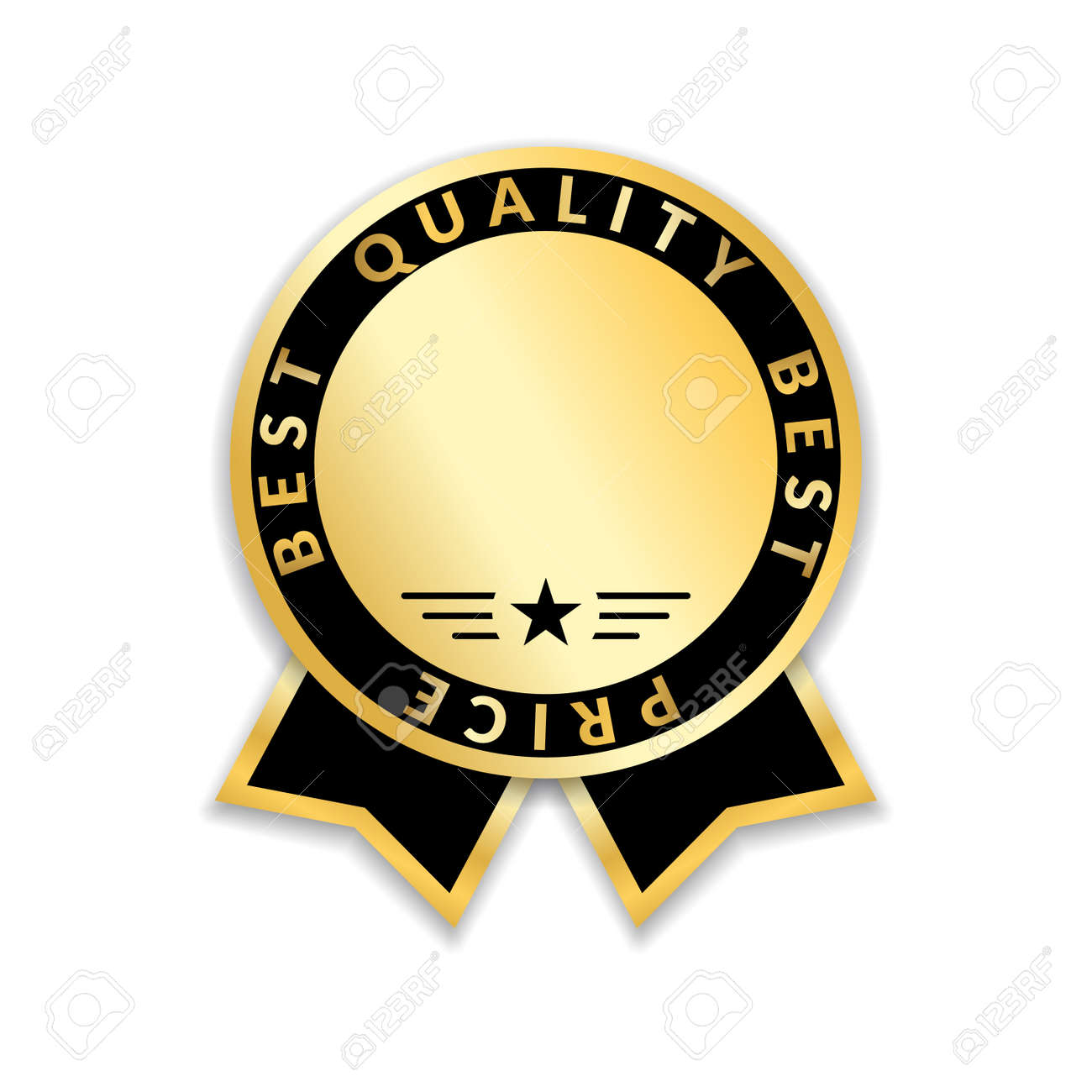 ribbon award best price label gold ribbon award icon isolated