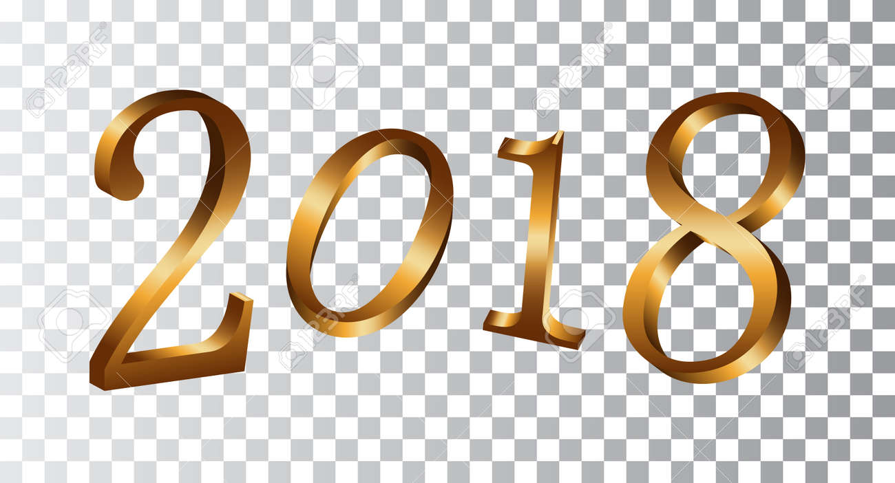 happy new year golden numbers gold numbers 2018 on white