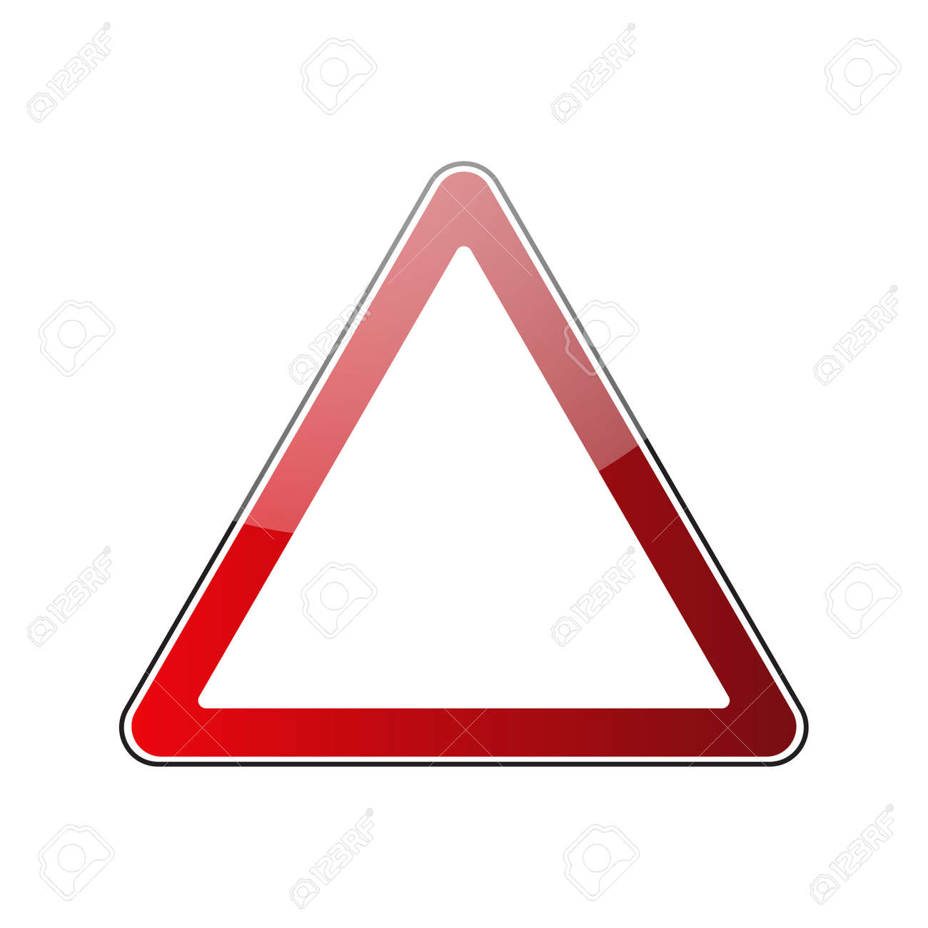 Triangle Warning Sign Blank Danger Red Triangular Road Sign