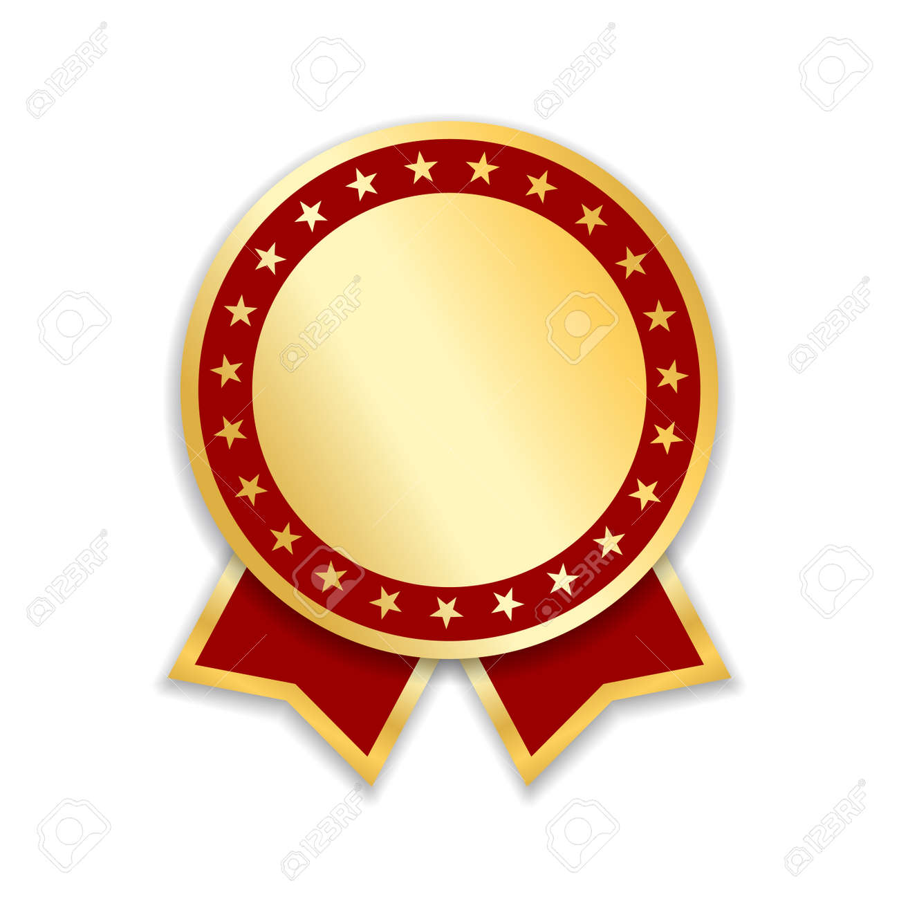 award ribbon isolated gold red design medal label badge