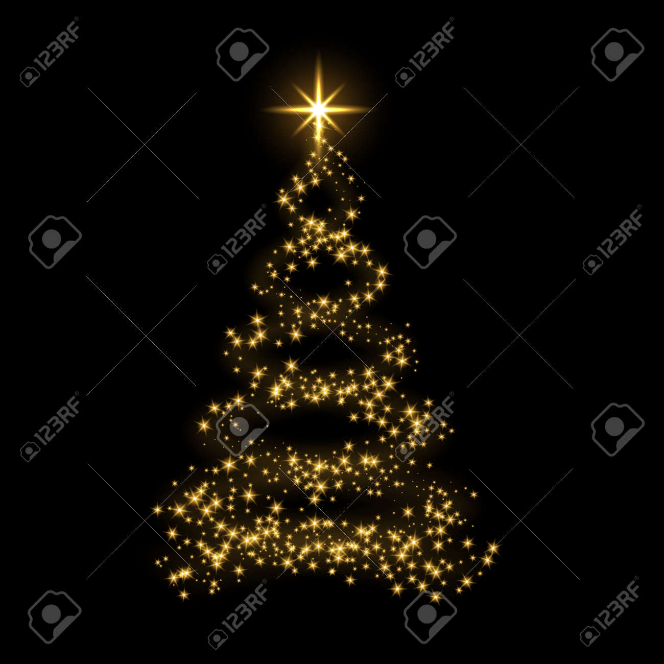 Fond De Carte De Sapin De Noel Sapin De Noel D Or Comme Symbole De Bonne Annee Celebration De Vacances Joyeux Noel Decoration Lumineuse Doree Design Brillant Brillant Illustration Vectorielle Clip Art Libres
