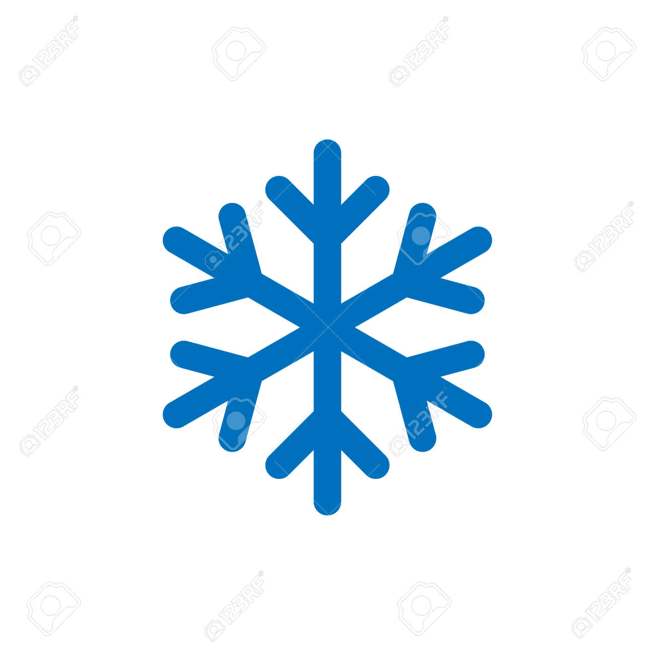 スノーフレークサイン青い雪片のアイコンは 白い背景に分離されています スノーフレークシルエット 雪 休日 寒い天候 霜のシンボル 冬のデザイン要素 ベクトルイラスト のイラスト素材 ベクタ Image