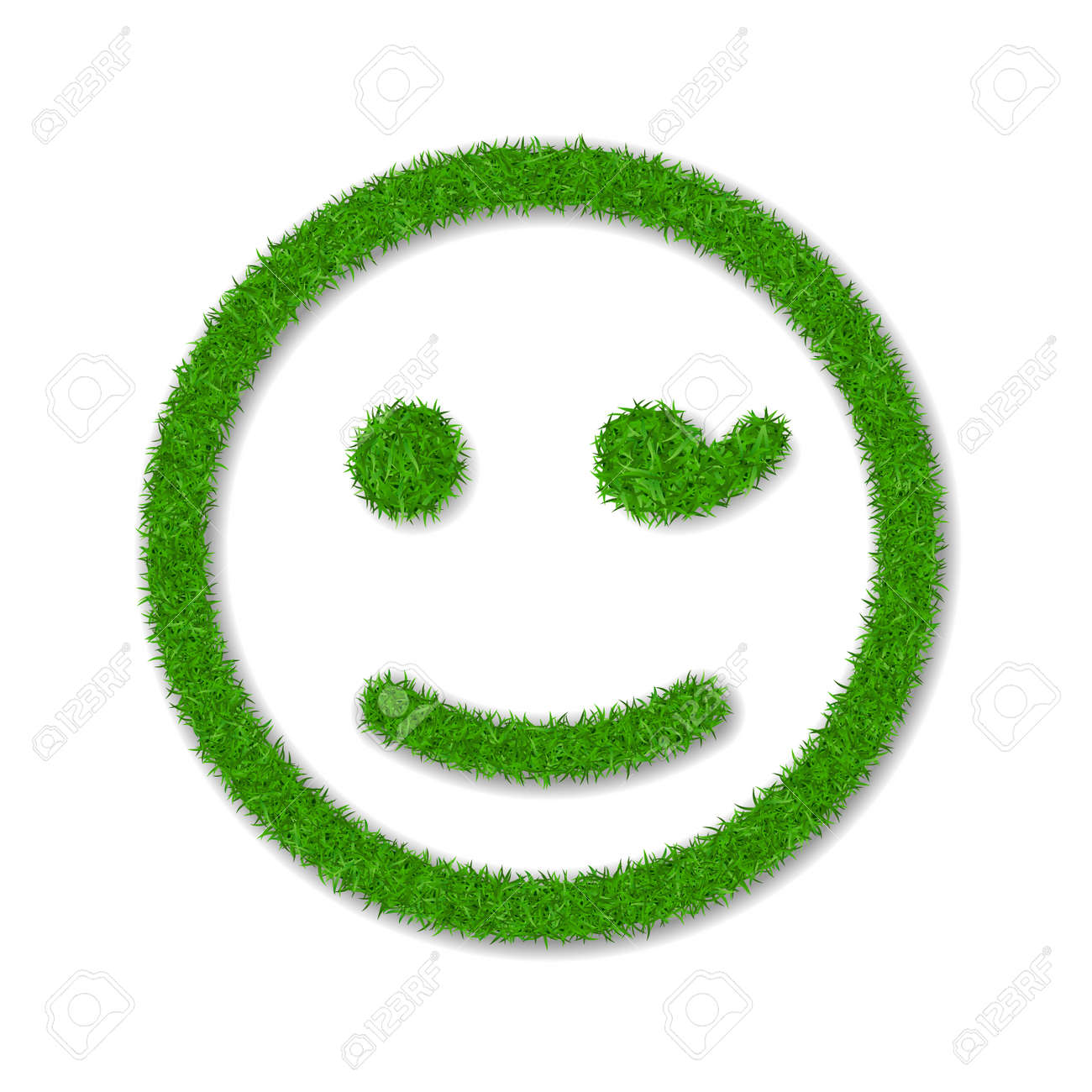 Visage D Herbe Verte Clin D Oeil Sourire Icone Emoticone Herbeuse Smiley Fond Blanc Isole Signe Souriant Heureux Ecologie De Symbole Pelouse Ecologique Nature Sure Emotion Heureuse Printemps Frais Illustration Vectorielle Clip Art Libres