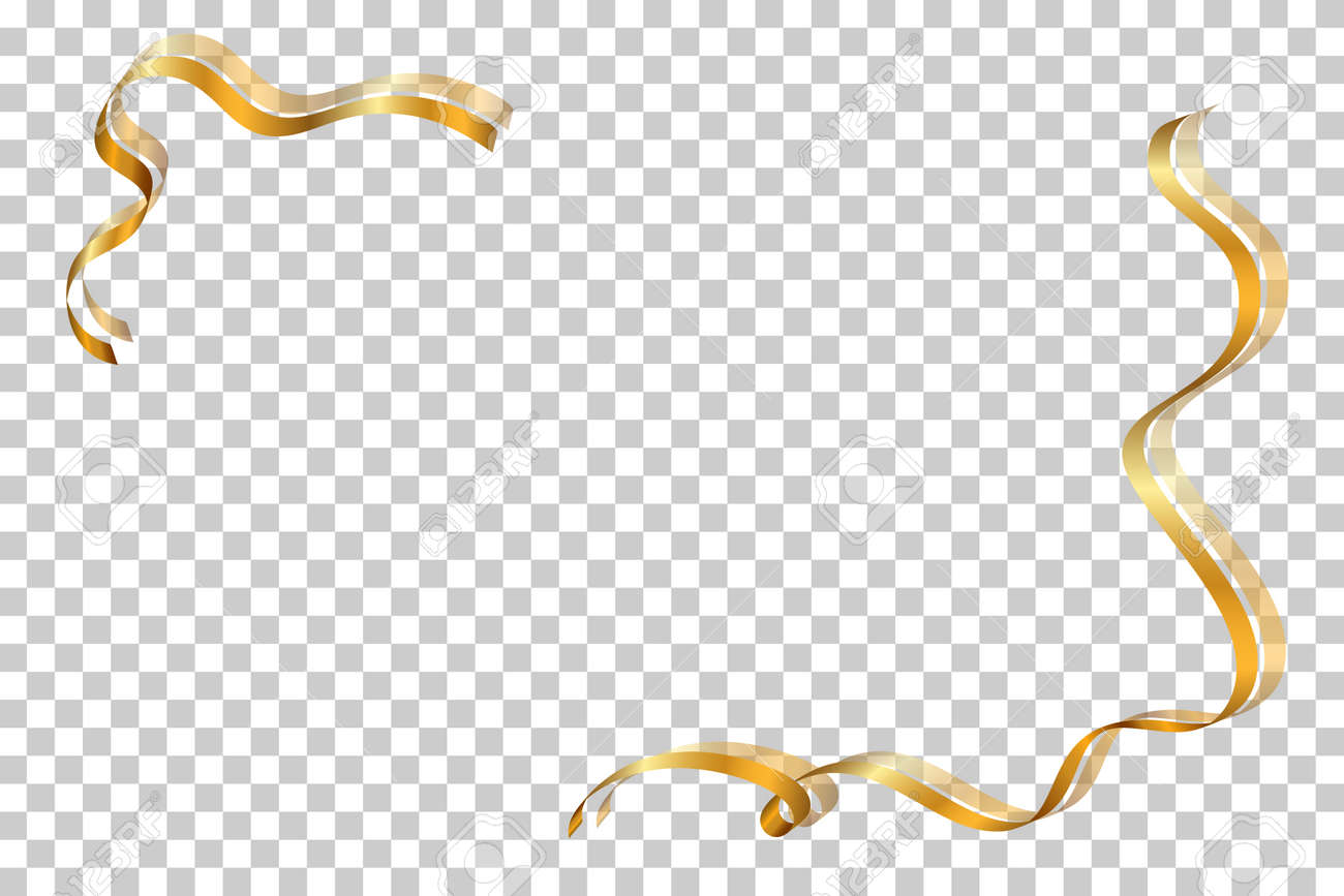 golden ribbon border isolated on white background Stock Photo - Alamy, image size:1300x867
