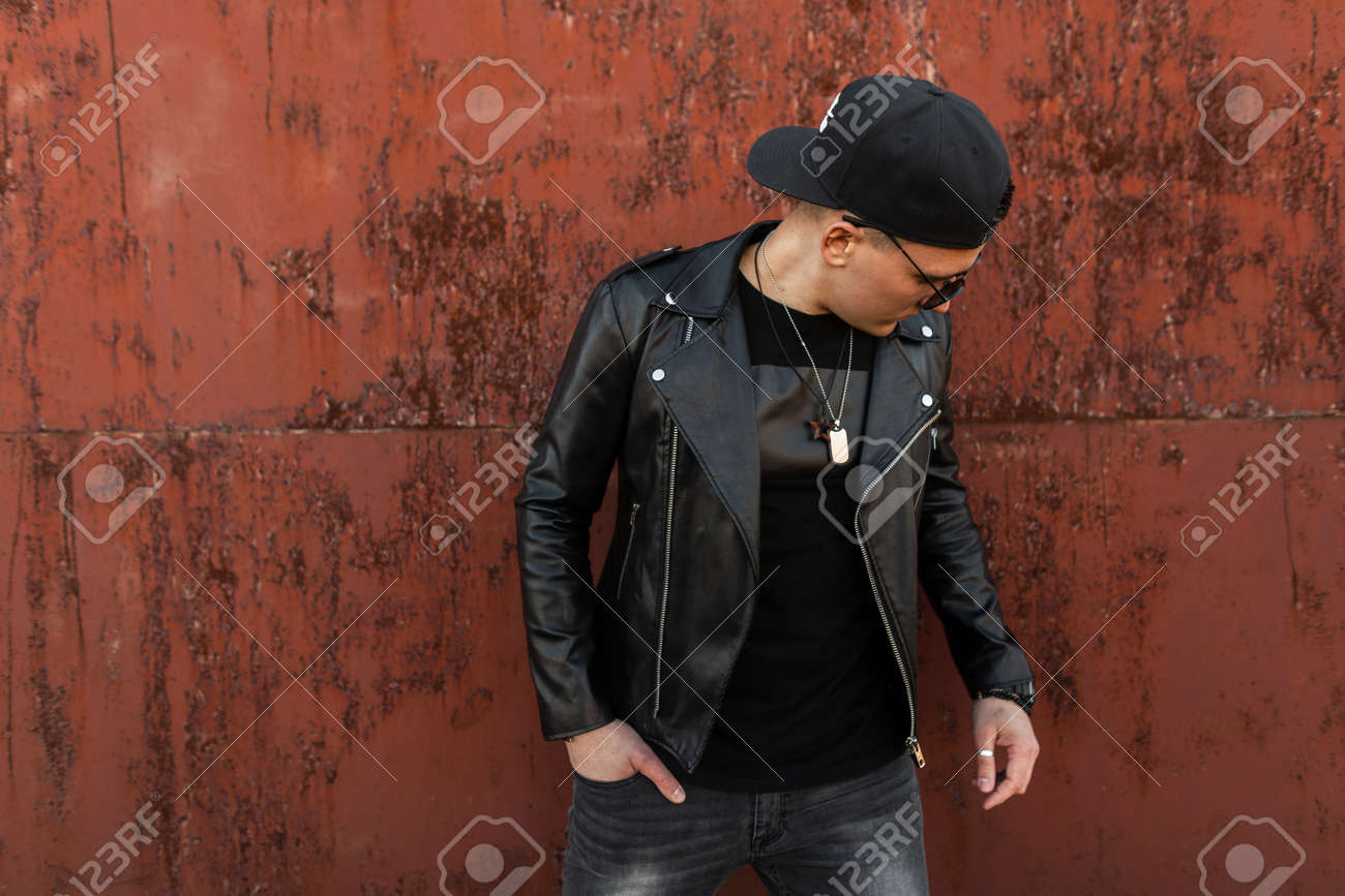 vintage leather baseball cap