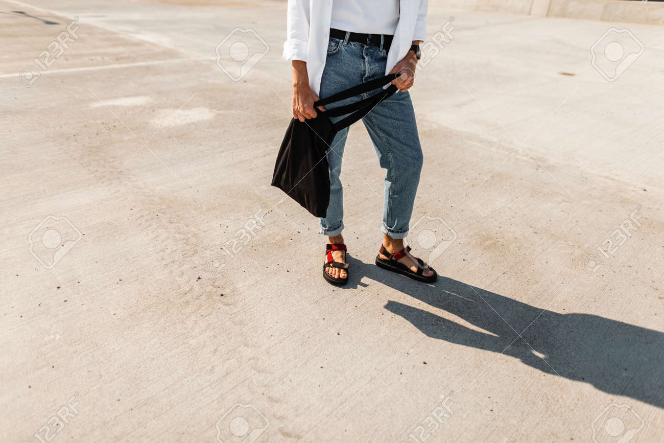 trendy leather sandals