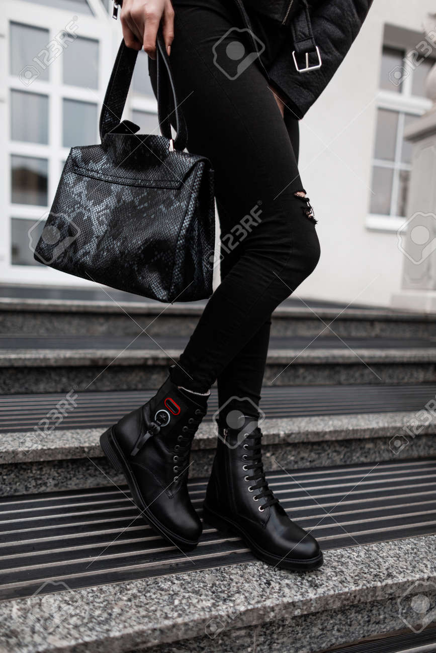 womens black fashion boots