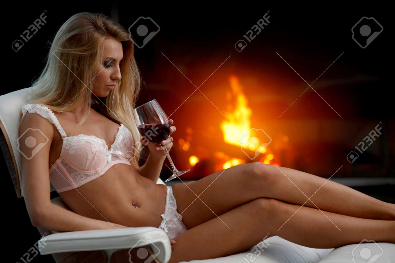 lingerie by fireplace Lingerie by fireplace