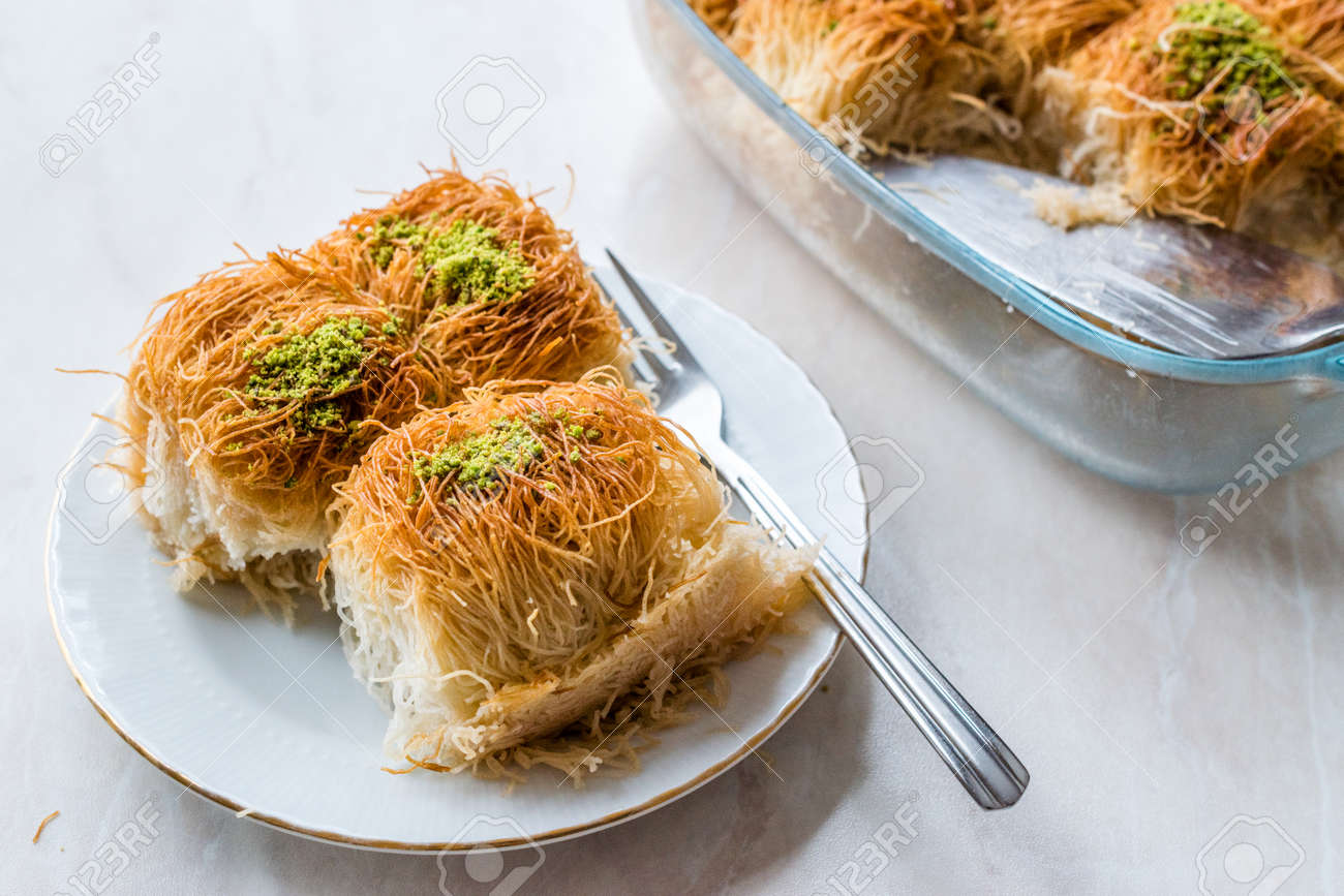 Homemade Turkish Dessert Fincan Kadayif Baklava Baklawa With