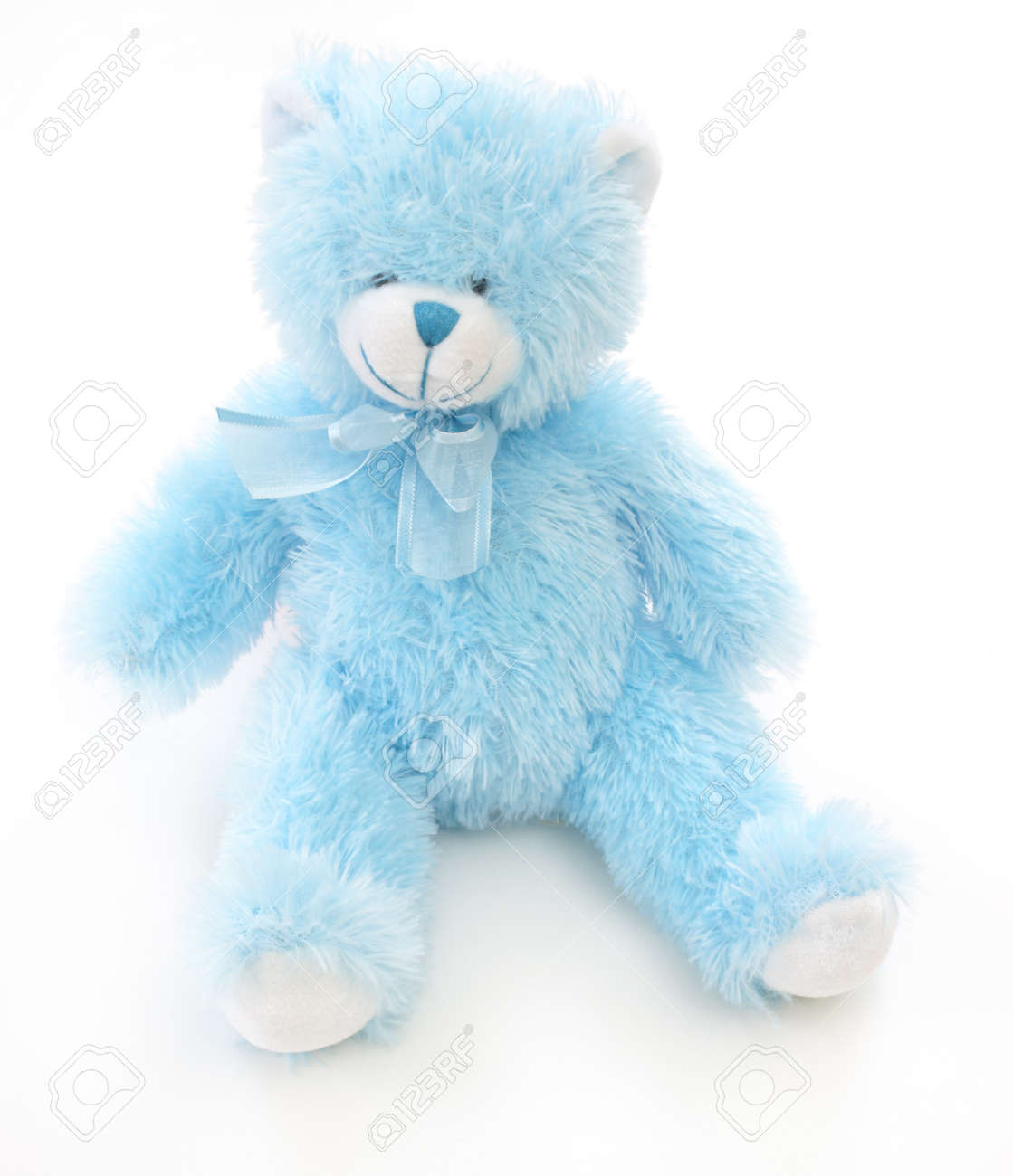white and blue teddy bear