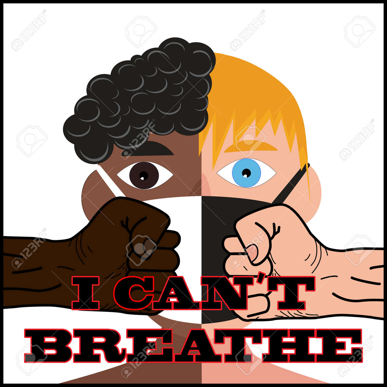 I can't breathe. Caption on the background of raised fists, people of different nationalities, different colors. Symbol of protest. Vector. News illustration, info, articles, blogs, publication, print - 149905708 I can't breathe. Caption on the background of raised fists, people of different nationalities, different colors. Symbol of protest. Vector. News illustration, info, articles, blogs, publication, print - 149905708