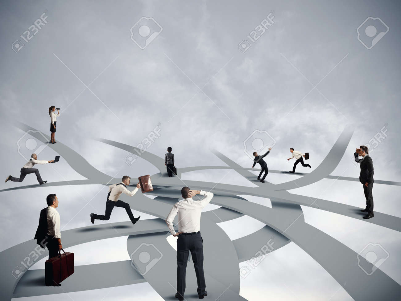 concept of confusion and business career stock photo picture and