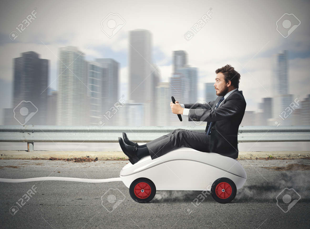 Concept of fast internet with mouse like a car - 23529562 Concept of fast internet with mouse like a car - 23529562