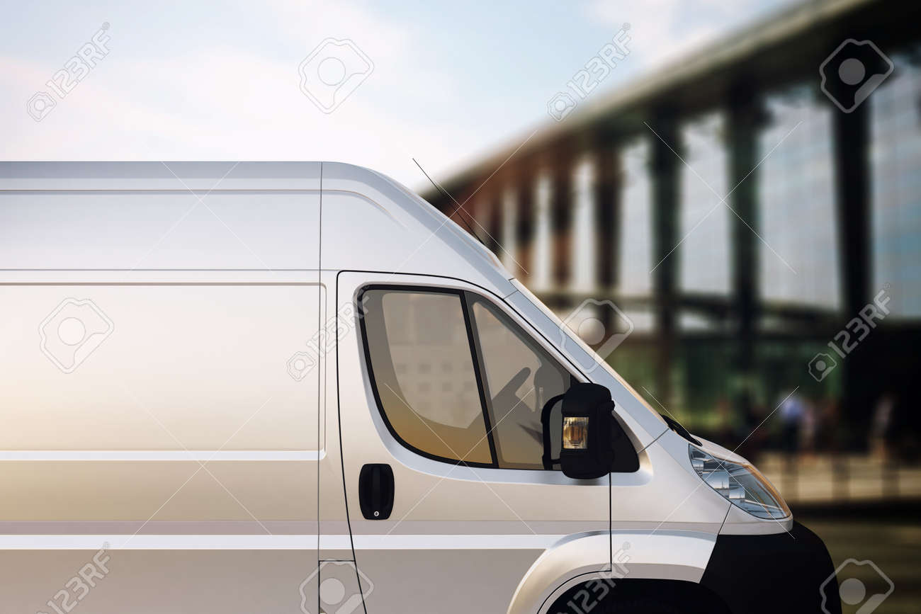 Truck for delivery with bridge on background - 52445536 Truck for delivery with bridge on background - 52445536