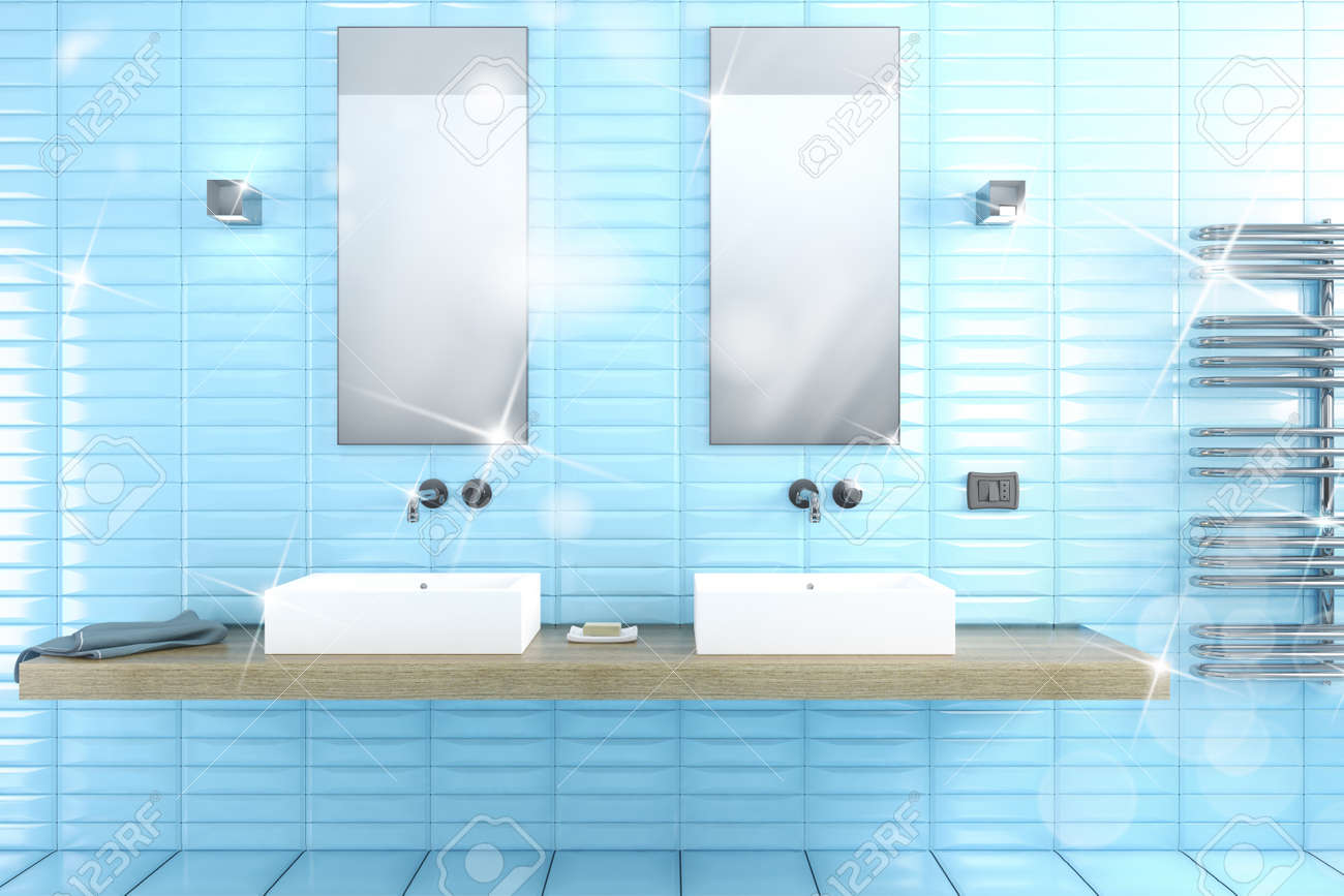 Clean And Shiny >> Clean Shiny Bathroom With Mirrors And Sinks 3d Rendering Stock Photo Clean And Shiny >> Clean Shiny Bathroom With Mirrors And Sinks 3d Rendering Stock Photo