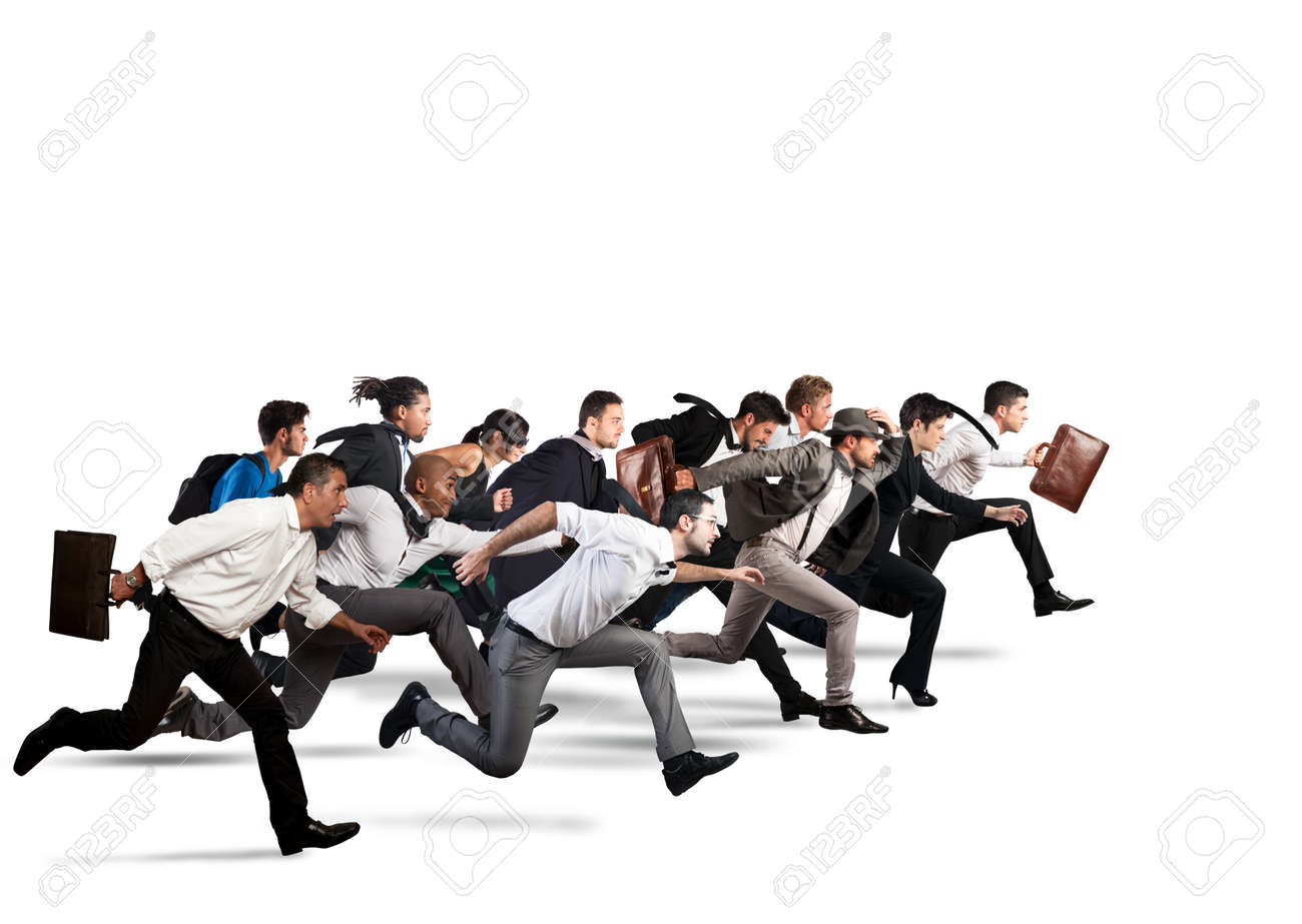 Business people run together in the same direction - 66763211 Business people run together in the same direction - 66763211