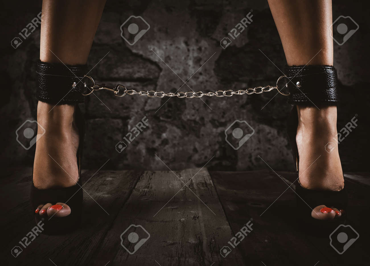 Play Love Games Bdsm Woman Chains Stock Photo 631478312