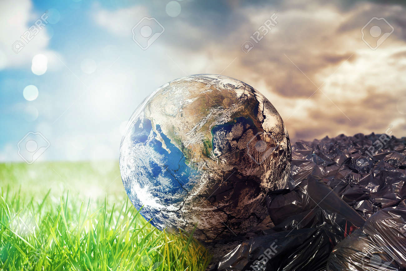 Earth is chancing due to pollution and undifferentiated trash. Save the World. World provided by NASA - 116930272 Earth is chancing due to pollution and undifferentiated trash. Save the World. World provided by NASA - 116930272