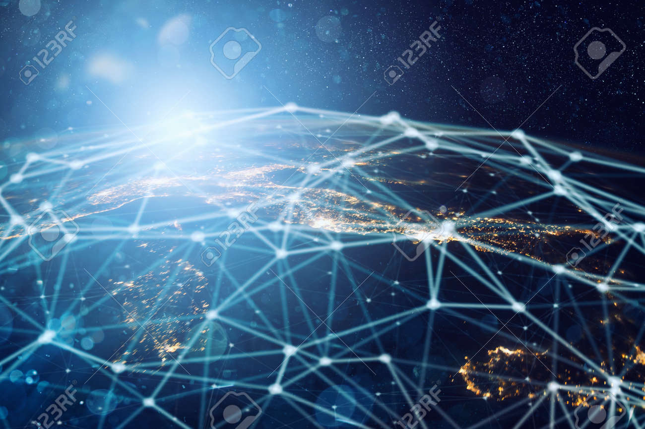 Abstract internet connection network with motion effects. - 130217836 Abstract internet connection network with motion effects. - 130217836