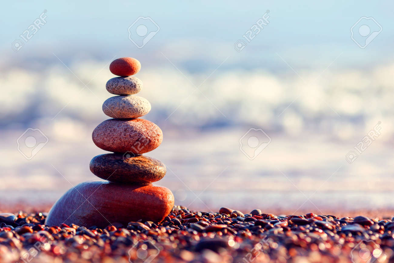 pyramid of colorful balanced