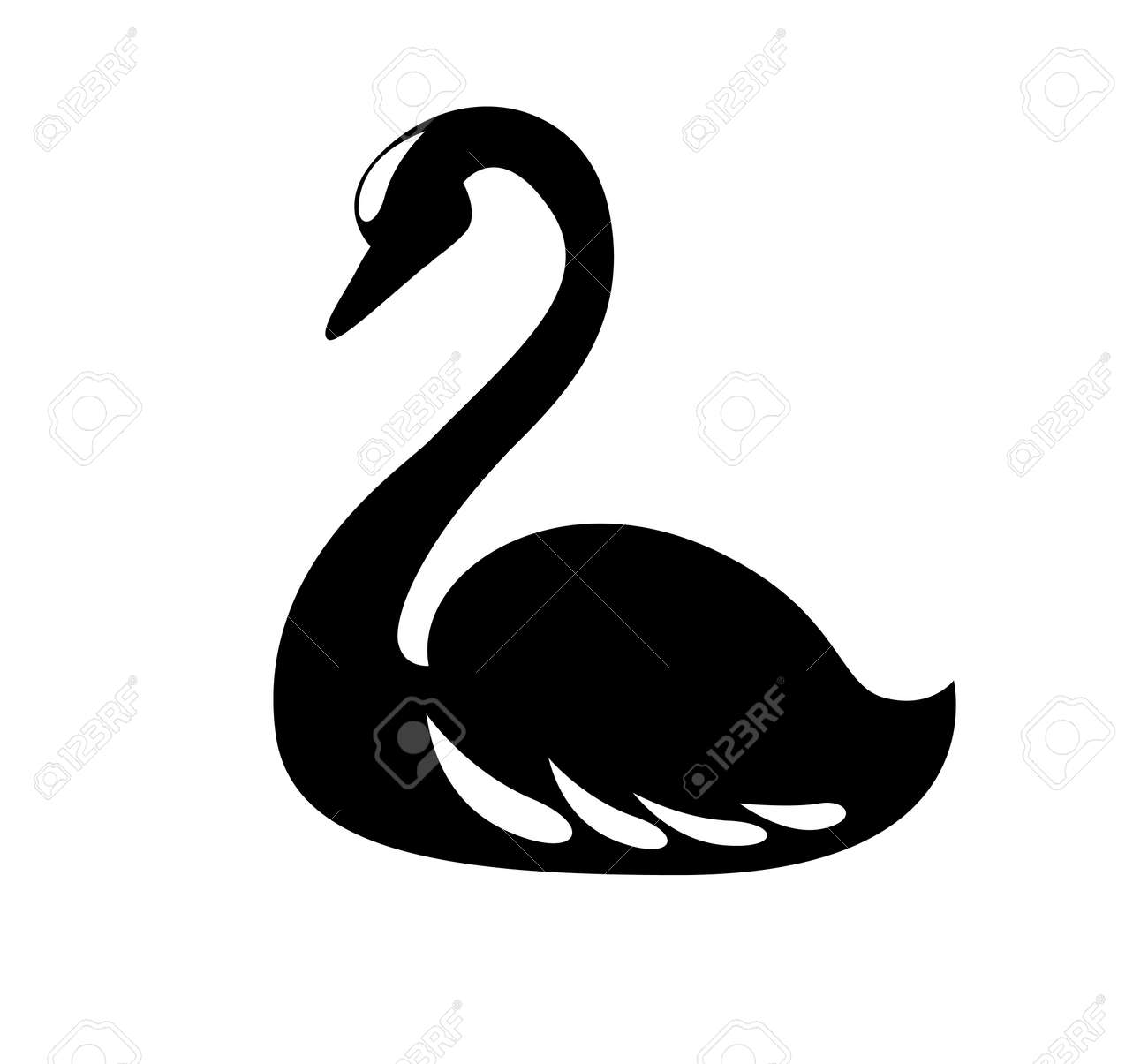 美しい黒鳥のイラスト素材 ベクタ Image 美しい黒鳥のイラスト素材 ベクタ Image
