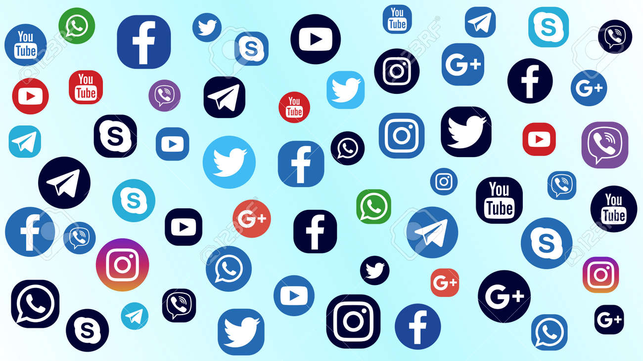 Voronezh Russia April 8 Background Of Various Flat Stock Photo Picture And Royalty Free Image Image