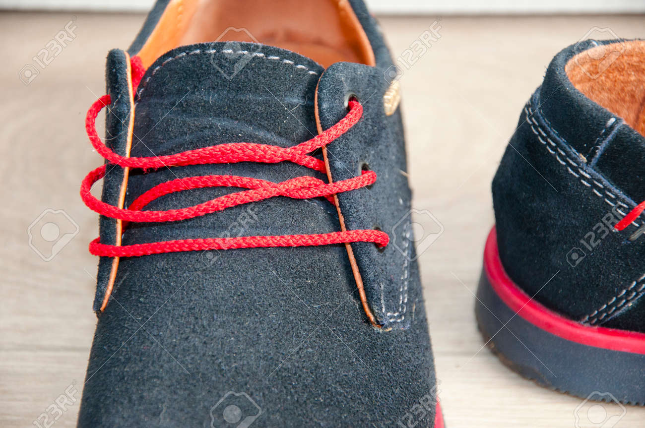 Modern Female Or Male Shoes Or Boots Of Blue Suede Leather With Stock Photo Picture And Royalty Free Image Image 69628662