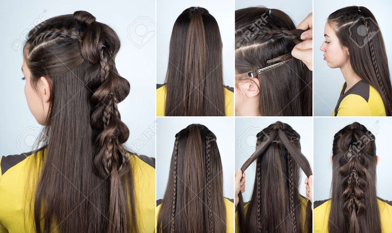 Tresse Coiffure Moderne Avec Les Cheveux Dénoués Tutoriel Coiffure Pour Cheveux Longs Coiffure Pour Létape Tutoriel Partie Par étape